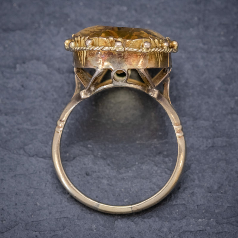 ANTIQUE VICTORIAN 12CT CITRINE RING 9CT GOLD CIRCA 1900 Antique