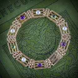 ANTIQUE VICTORIAN 15CT GOLD SUFFRAGETTE BRACELET CIRCA 1900 COVER