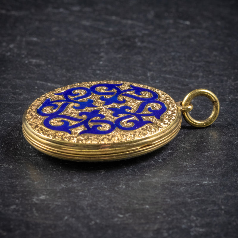 Blue sales enamel locket