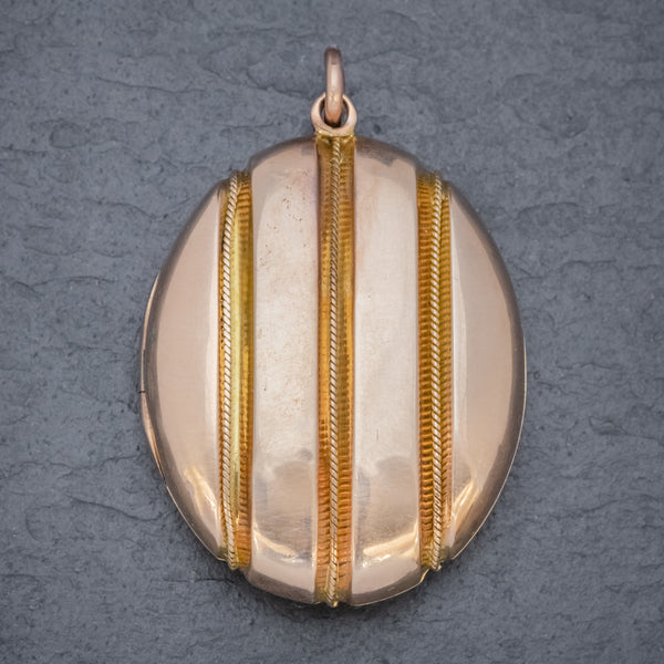 Antique Victorian 18ct Gold Locket Mourning Hair Circa 1860 FRONT