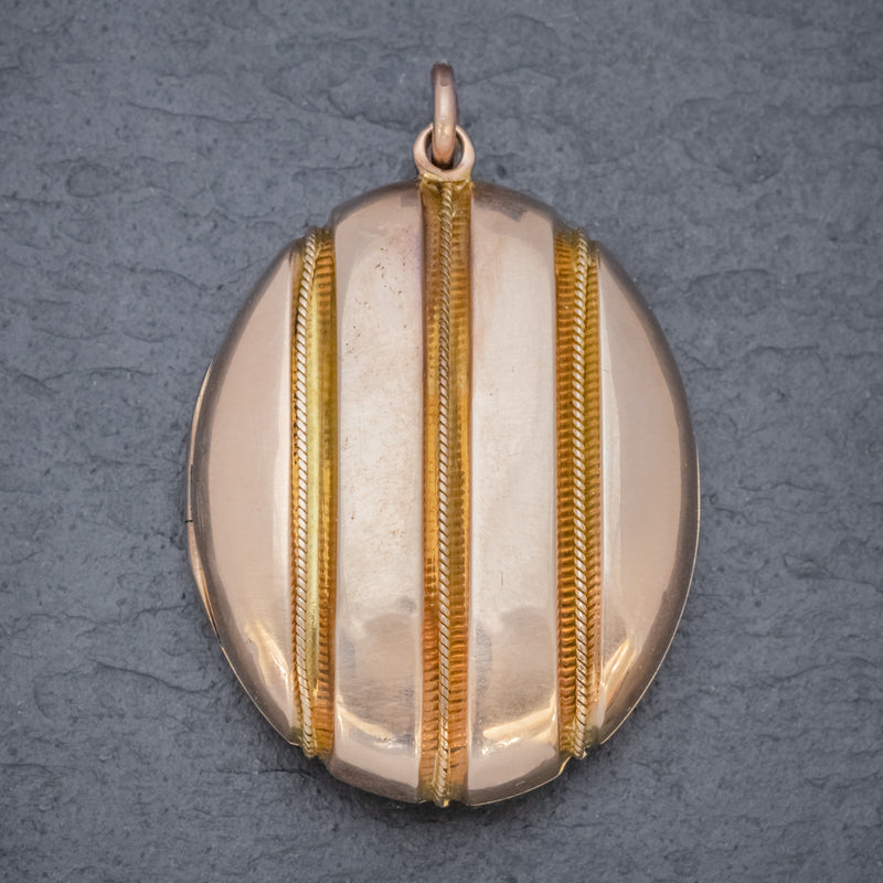 Antique Victorian 18ct Gold Locket Mourning Hair Circa 1860 FRONT