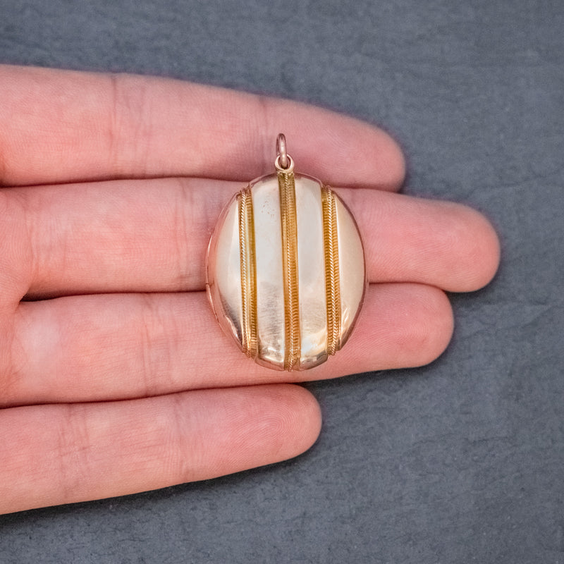 ANTIQUE VICTORIAN 18CT GOLD LOCKET MOURNING HAIR CIRCA 1860
