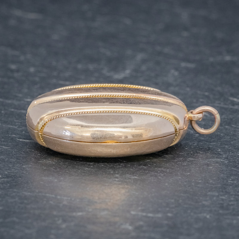 Antique Victorian 18ct Gold Locket Mourning Hair Circa 1860 SIDE