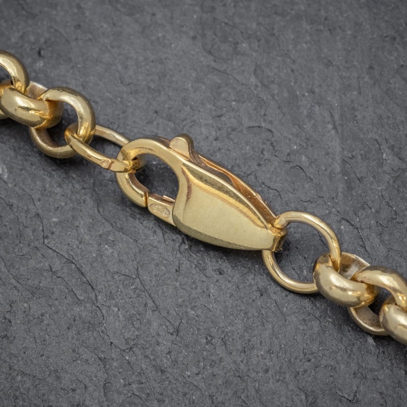 ANTIQUE VICTORIAN 18CT GOLD ON SILVER BELCHER LINK CHAIN CIRCA 1900 clasp
