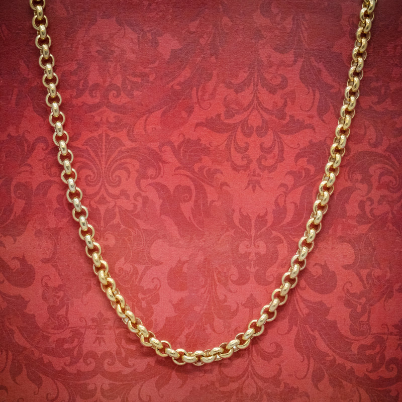 ANTIQUE VICTORIAN 18CT GOLD ON SILVER BELCHER LINK CHAIN CIRCA 1900 cover