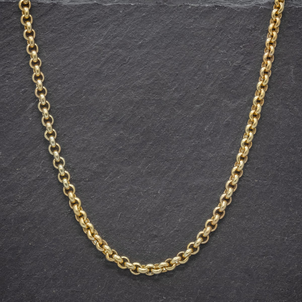 ANTIQUE VICTORIAN 18CT GOLD ON SILVER BELCHER LINK CHAIN CIRCA 1900 front