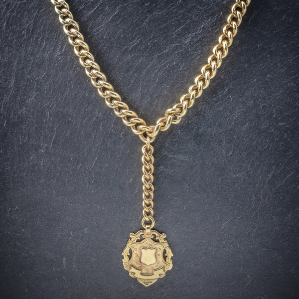 Antique Victorian Albert Chain 18ct Gold On Silver Necklace Dated 1900 neck
