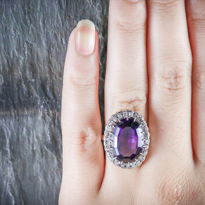 Antique Victorian Amethyst Ring 9ct Gold Circa 1900 Antique