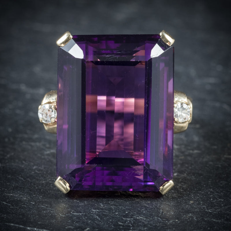 Antique Victorian Amethyst Ring 18ct Gold Circa 1900 front