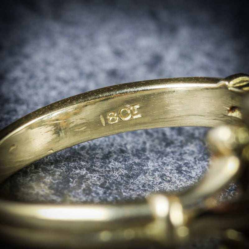 ANTIQUE VICTORIAN AQUAMARINE CLUSTER RING DIAMOND 18CT GOLD CIRCA 1900 HALLMARK