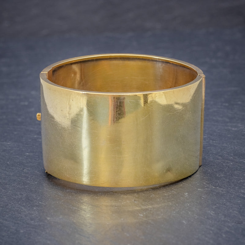 ANTIQUE VICTORIAN BANGLE 18CT GOLD ON SILVER CIRCA 1880 BACK