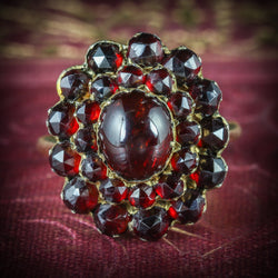 ANTIQUE VICTORIAN BOHEMIAN GARNET RING CIRCA 1880 COVER