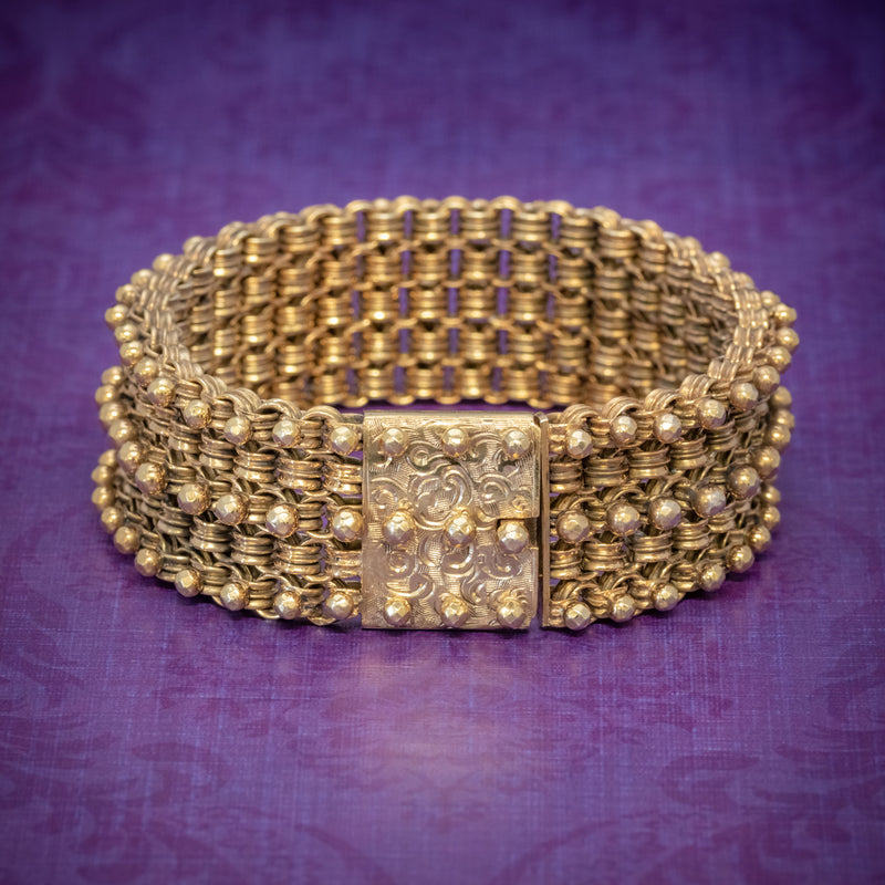 ANTIQUE VICTORIAN BRACELET 18CT GOLD ON SILVER CIRCA 1880 COVER