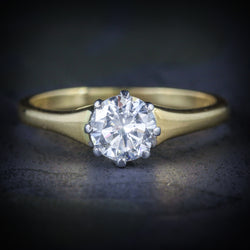ANTIQUE VICTORIAN DIAMOND ENGAGEMENT RING CIRCA 1900 18CT GOLD 0.70CT COVER