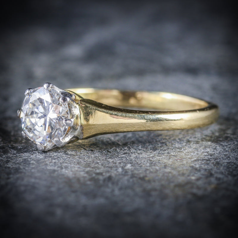 ANTIQUE VICTORIAN DIAMOND ENGAGEMENT RING CIRCA 1900 18CT GOLD 0.70CT SIDE