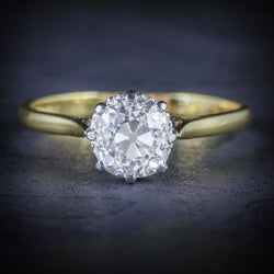 ANTIQUE VICTORIAN DIAMOND RING 1.35CT DIAMOND VVS1 H COLOUR COVER
