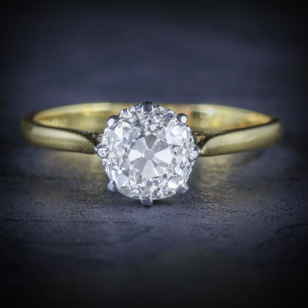 ANTIQUE VICTORIAN DIAMOND RING 1.35CT DIAMOND VVS1 H COLOUR COVER