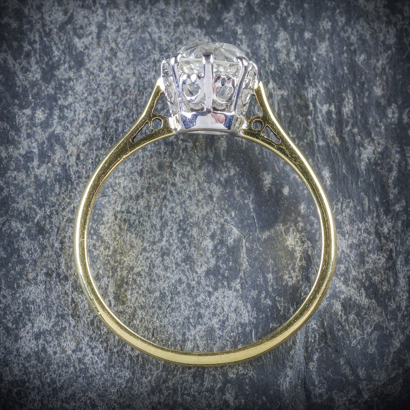 ANTIQUE VICTORIAN DIAMOND RING 1.35CT DIAMOND VVS1 H COLOUR TOP