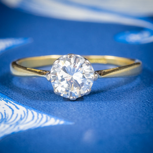 Antique Victorian Diamond Solitaire Engagement Ring 18ct Gold Circa 1900 cover