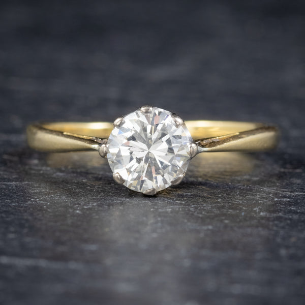Antique Victorian Diamond Solitaire Engagement Ring 18ct Gold Circa 1900 front