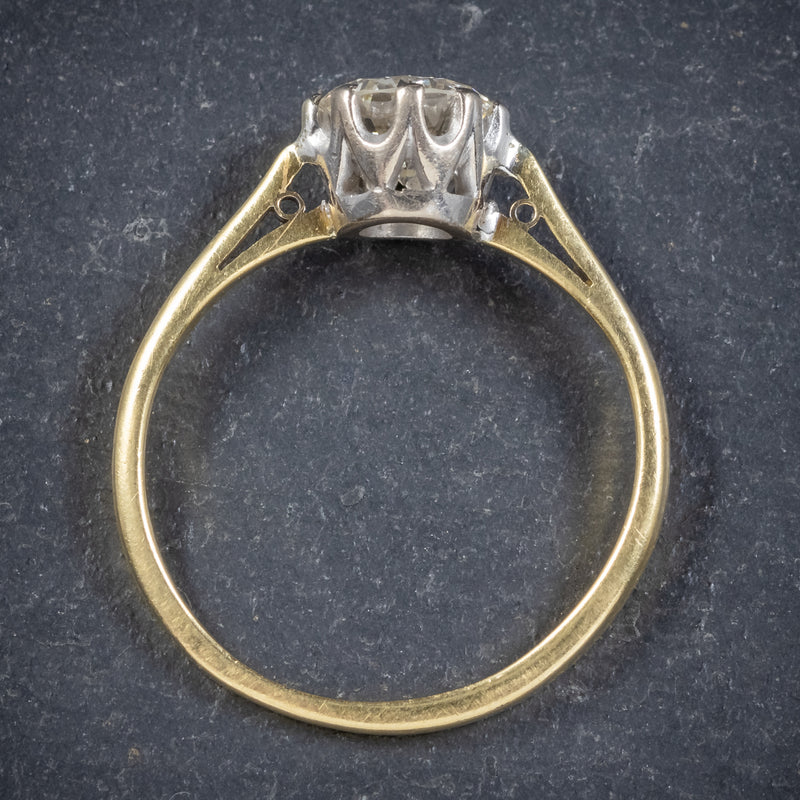 Antique Victorian Diamond Solitaire Engagement Ring 18ct Gold Circa 1900 top