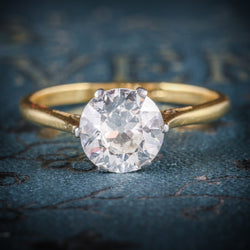 ANTIQUE VICTORIAN DIAMOND SOLITAIRE RING 1.60CT COVER