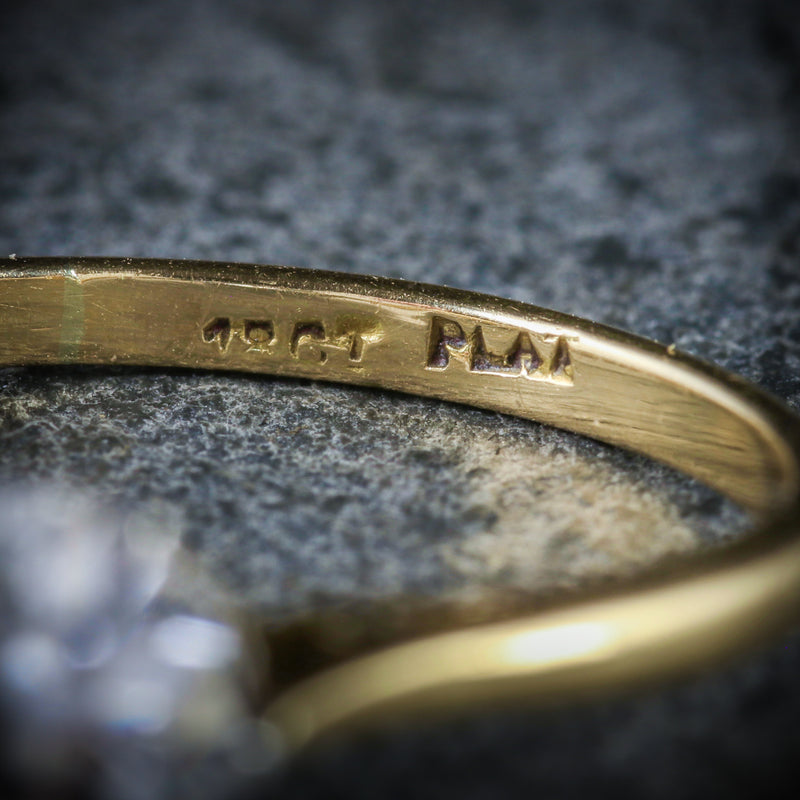 ANTIQUE VICTORIAN DIAMOND SOLITAIRE RING 1.60CT HALLMARK