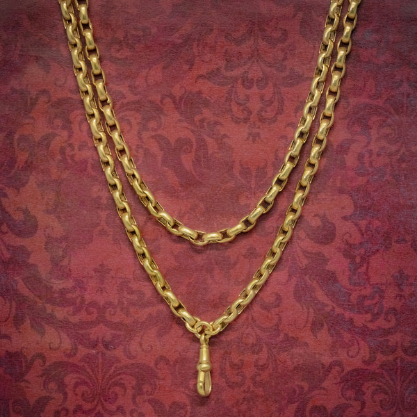 ANTIQUE VICTORIAN GUARD CHAIN 18CT GOLD ON SILVER CIRCA 1880 COVER