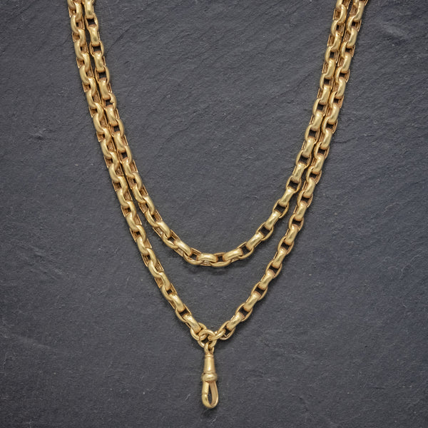 ANTIQUE VICTORIAN GUARD CHAIN 18CT GOLD ON SILVER CIRCA 1880 FRONT