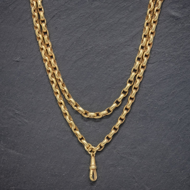ANTIQUE VICTORIAN GUARD CHAIN 18CT GOLD ON SILVER CIRCA 1880 FRONT