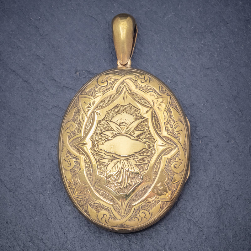 ANTIQUE VICTORIAN LOCKET 18CT GOLD ON SILVER CIRCA 1900 FRONT