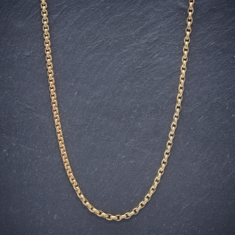 Antique Victorian Long Blecher Chain 18ct Gold On Silver Circa 1900 CHAIN