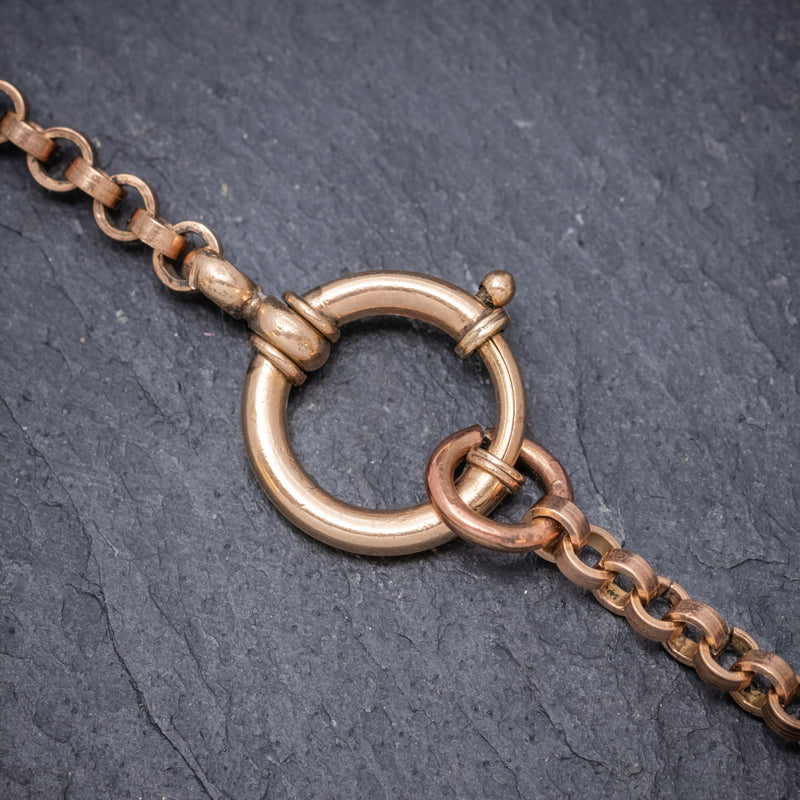 Antique Victorian Long Guard Chain 18ct Gold Cased Silver Circa 1900 CLASP