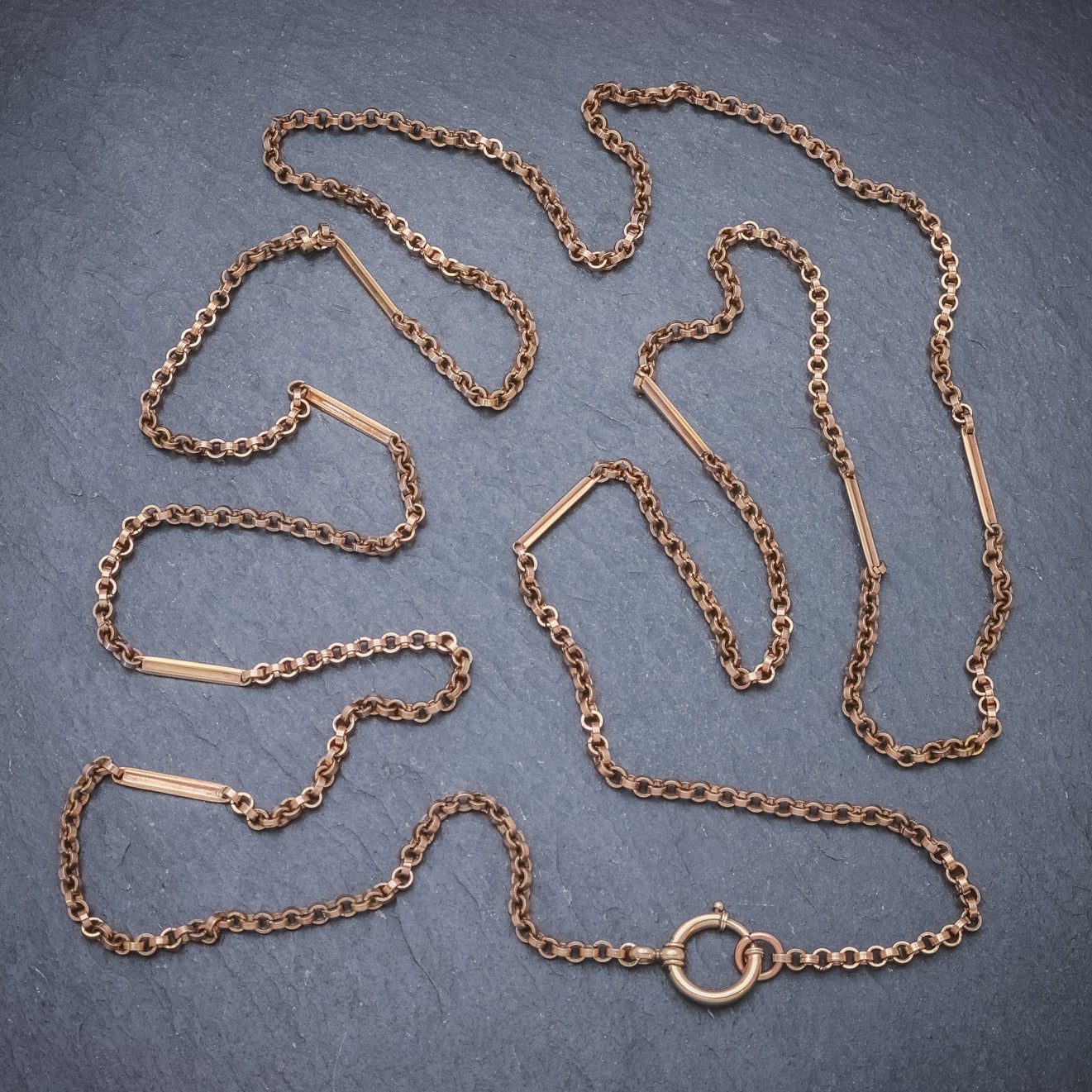 Antique Victorian Long Guard Chain 18ct Gold Cased Silver Circa 1900 ...