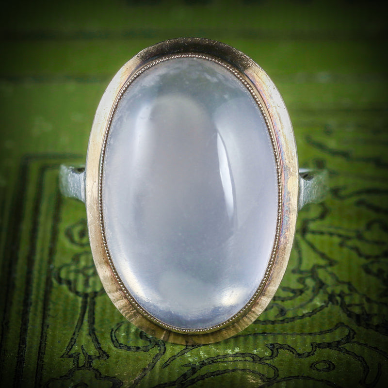 ANTIQUE VICTORIAN MOONSTONE GOLD RING CIRCA 1900 COVER