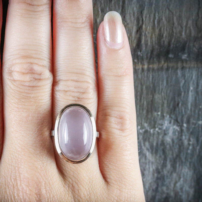 ANTIQUE VICTORIAN MOONSTONE GOLD RING CIRCA 1900 HAND