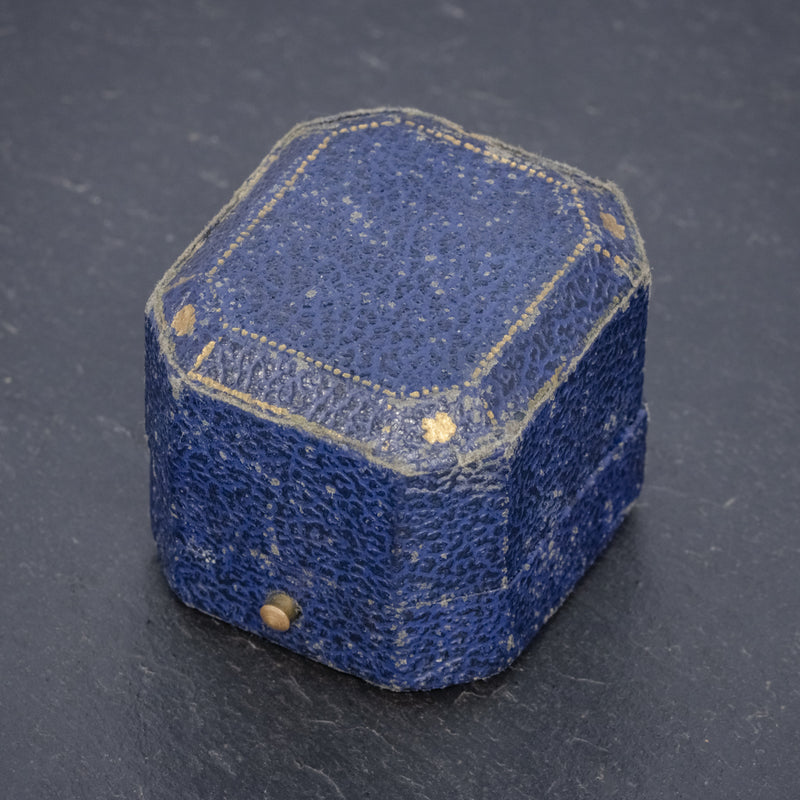 ANTIQUE VICTORIAN OPAL DIAMOND RING 18CT GOLD CIRCA 1880 BOXED  BOX