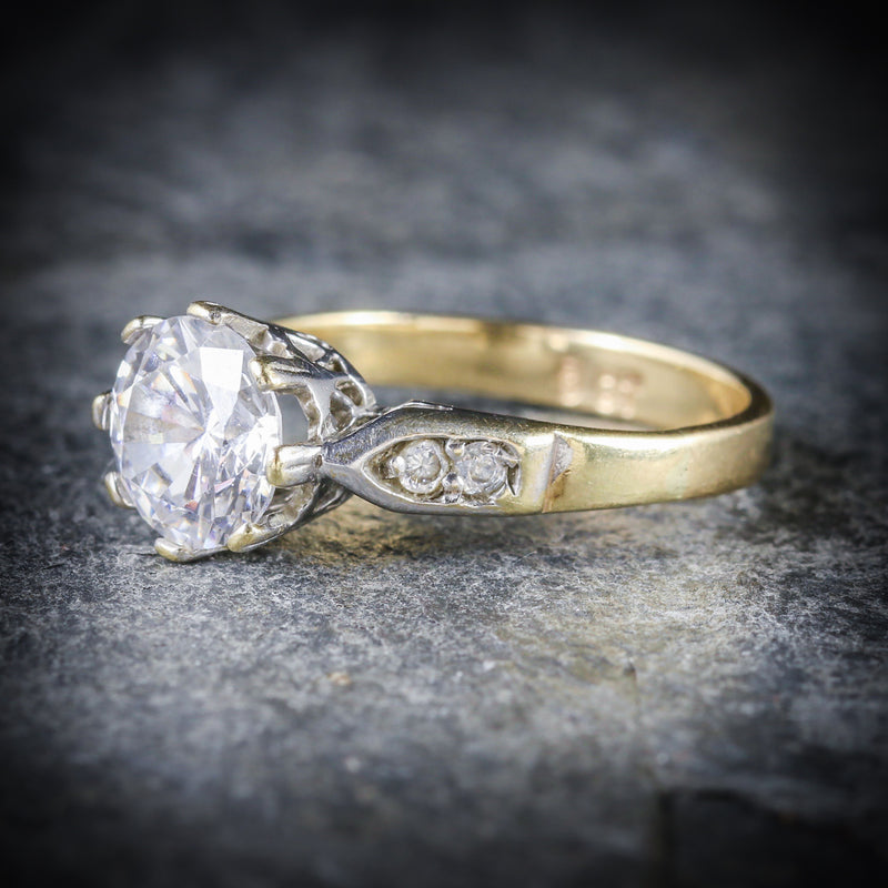 ANTIQUE VICTORIAN PASTE RING 9CT GOLD CIRCA 1900 SIDE
