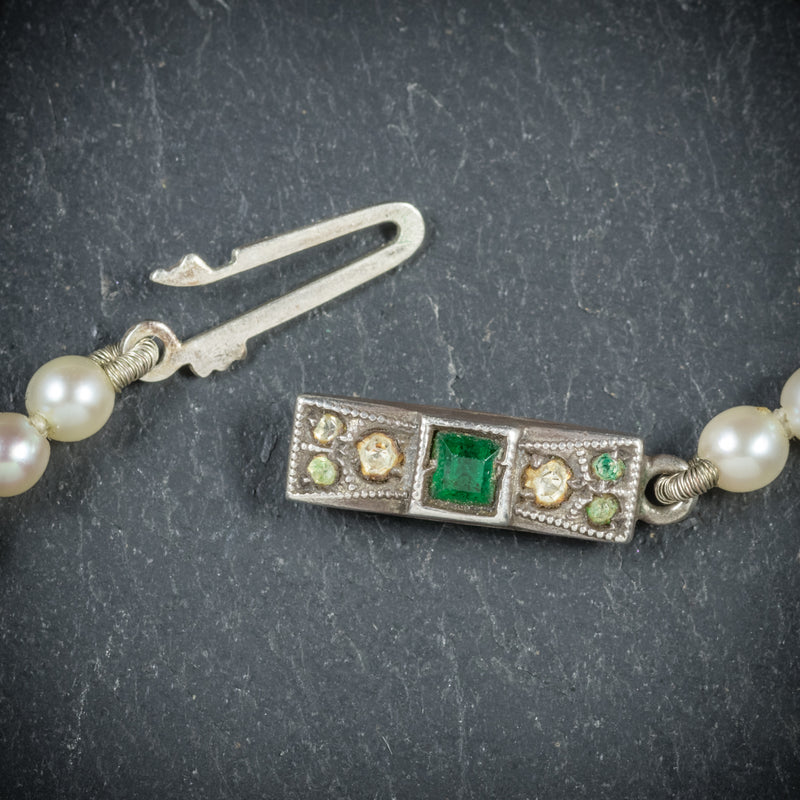 Antique Victorian Pearl Necklace Boxed Circa 1900 CLASP