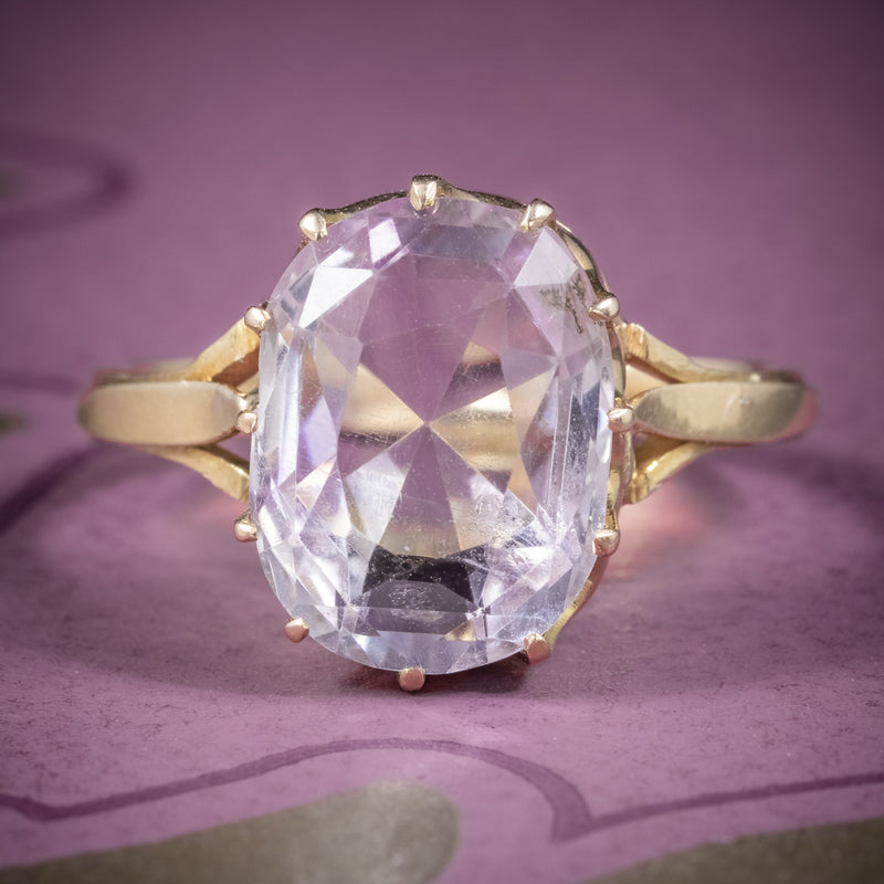Antique Victorian Purple Spinel Ring 18ct Gold 5ct Spinel Circa 1900 COVER