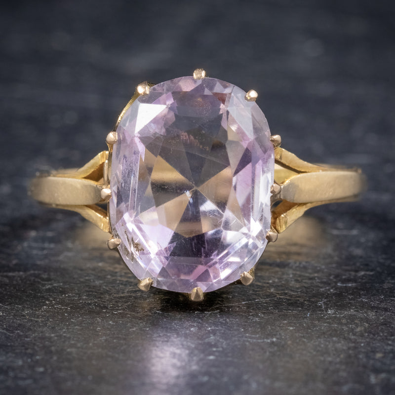 Antique Victorian Purple Spinel Ring 18ct Gold 5ct Spinel Circa 1900 FRONT