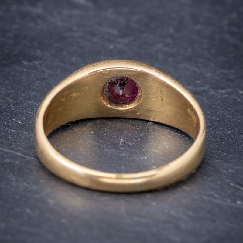 Antique Victorian Ruby Ring 18ct Gold 0.60ct Ruby Circa 1900 BACK