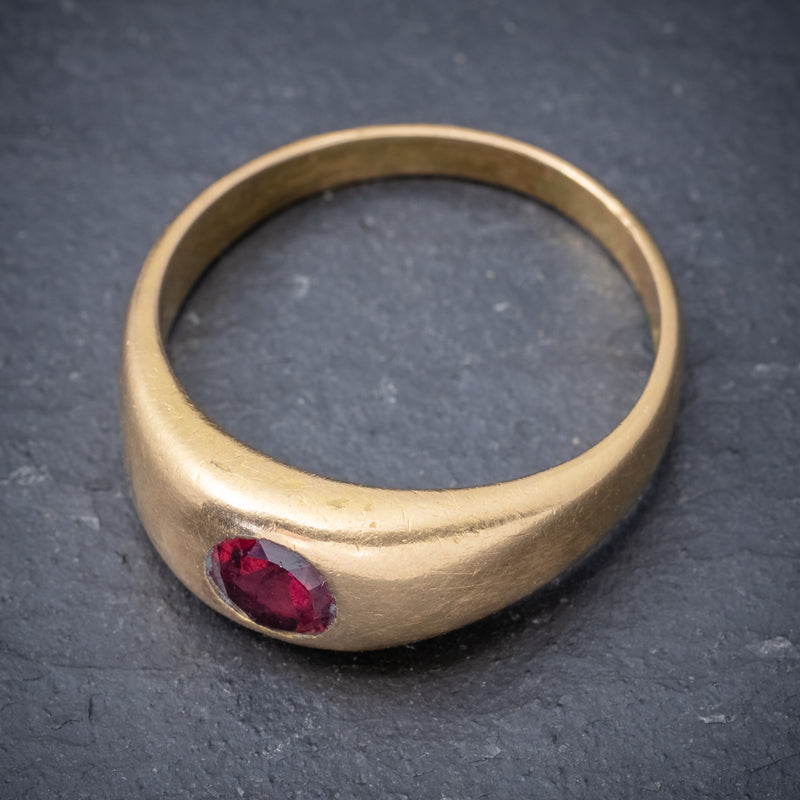 Antique Victorian Ruby Ring 18ct Gold 0.60ct Ruby Circa 1900 TOP