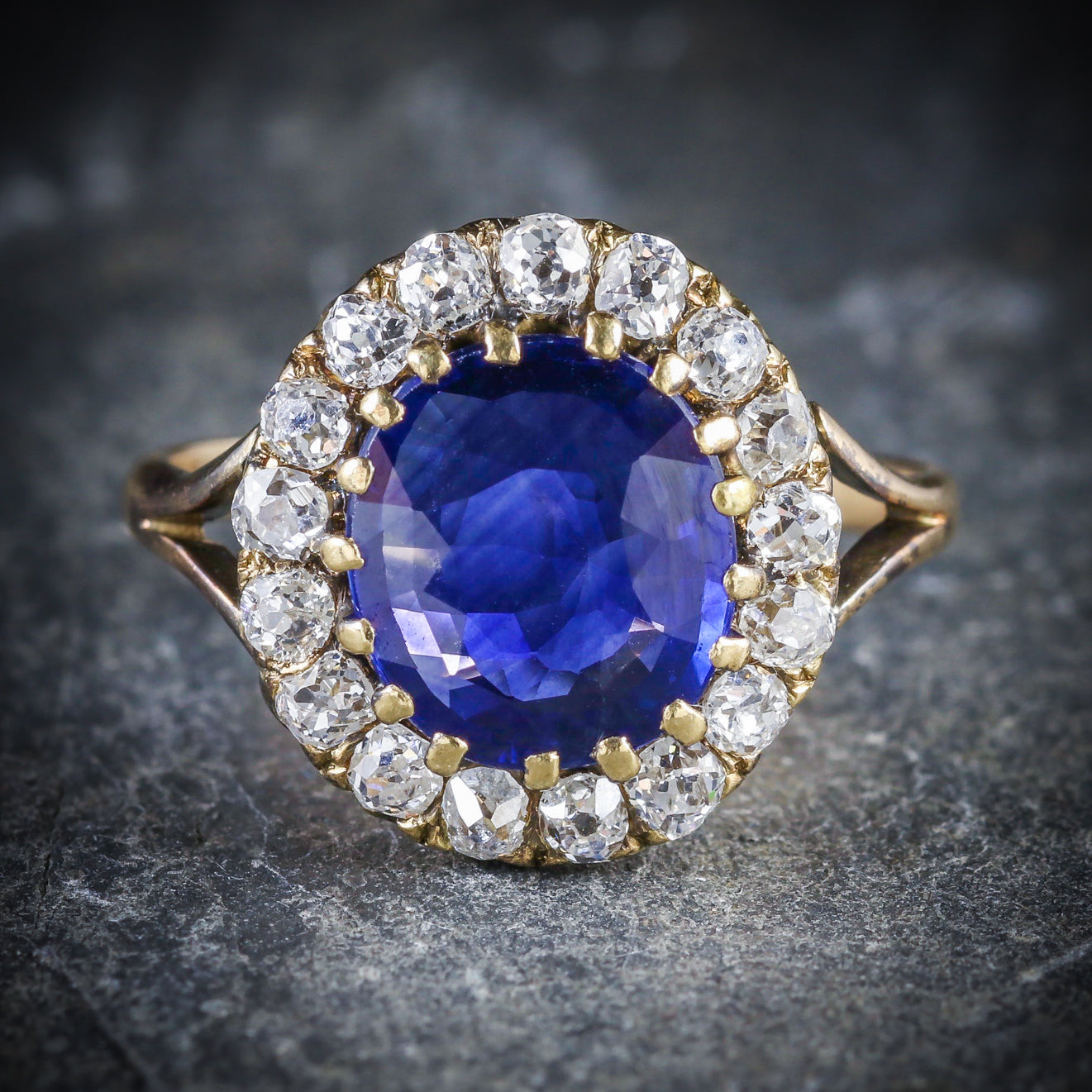 Antique Victorian Sapphire Diamond Cluster Ring Circa 1880 – Antique ...