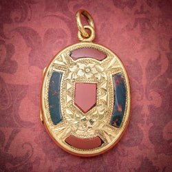 Antique Victorian Scottish Mourning Locket 9ct Gold On Silver Circa 1860 cover