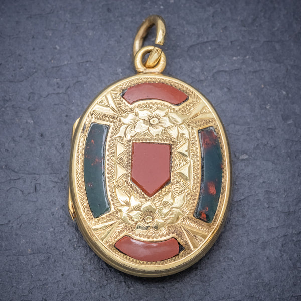Antique Victorian Scottish Mourning Locket 9ct Gold On Silver Circa 1860 front