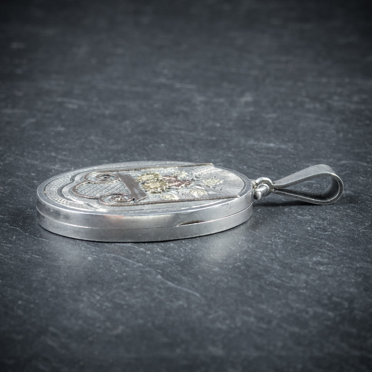 Antique Victorian Silver Flower Locket Dated Birmingham 1882