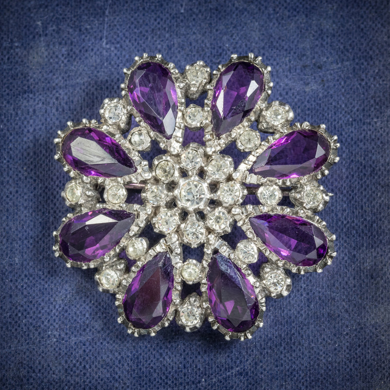 Vintage amethyst brooch pin on sale