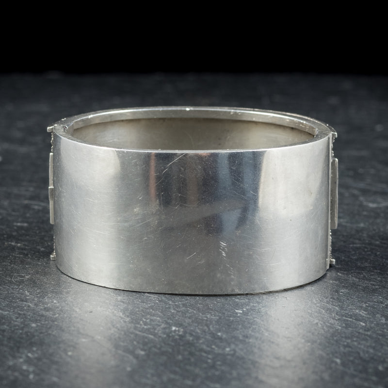 ANTIQUE VICTORIAN STERLING SILVER BANGLE CIRCA 1880 BACK