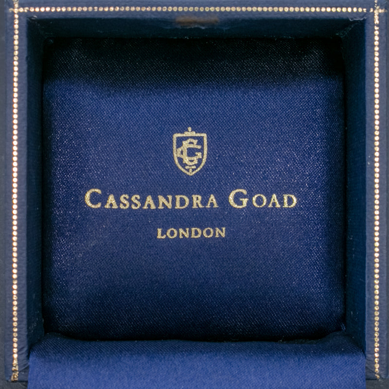 AQUAMARINE DIAMOND CLUSTER RING 18CT GOLD 5.50CT AQUAMARINE CASSANDRA GOAD BOXED LOGO